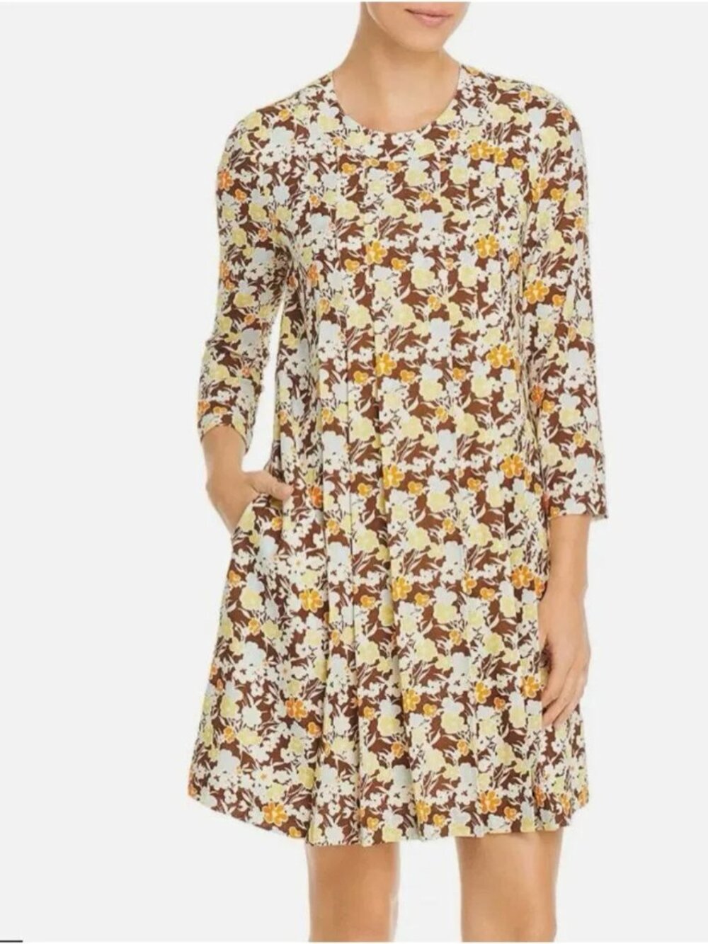 Tory Burch Challis Reverie Floral Pleated Dress